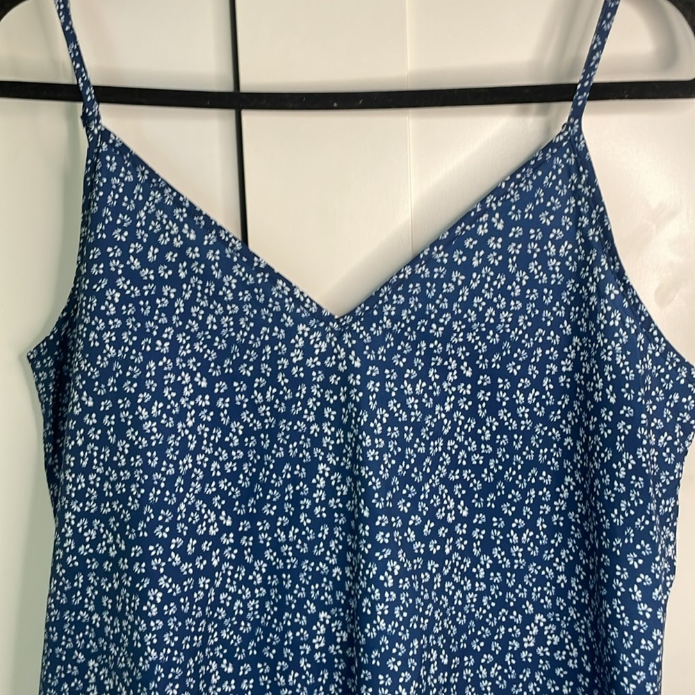 Shein Navy‎ Blue Ditsy Floral Print Cami Dress - Size Small - Picture 7 of 8